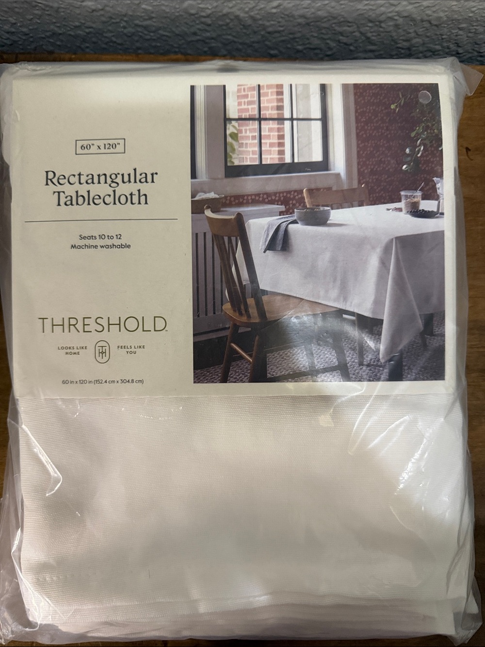 Threshold White Rectangular Tablecloth 60”x 120” NEW